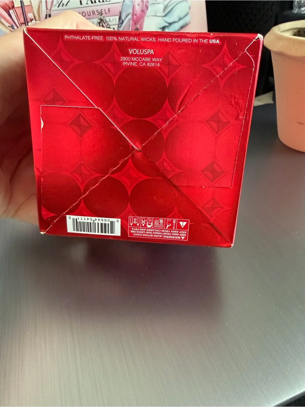 Voluspa Red Glass Scented Candle